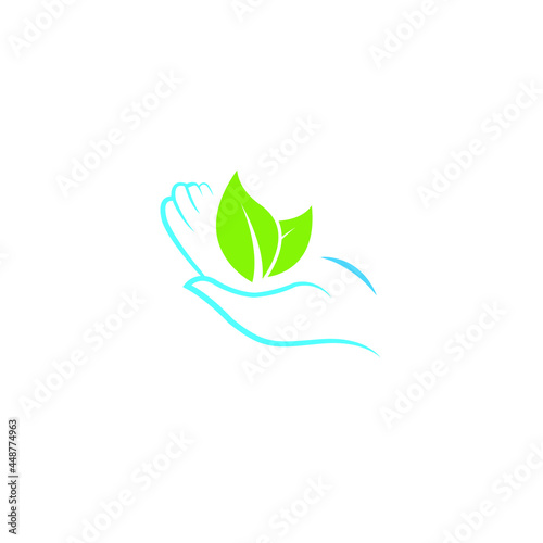 Leaf care logo icon vector template