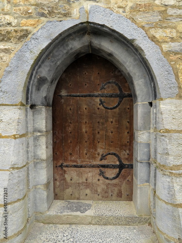 An old door of a fortified castle (Ross castle in Killarney)