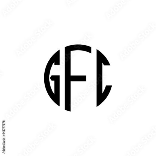 GFC letter logo design. GFC letter in circle shape. GFC Creative three letter logo. Logo with three letters. GFC circle logo. GFC letter vector design logo  photo