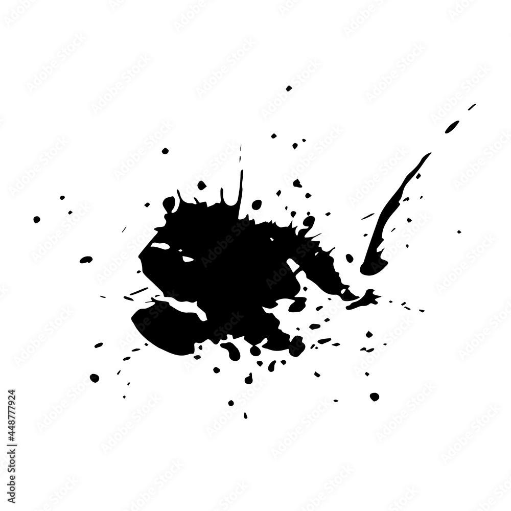 Grunge ink blot with streaks,splashes,spots,dots,streaks.Abstract spot.Splatters of paint, watercolor for Rorschach Test.Use for the design of postcards,banners,posters. Isolated.Vector illustration Grunge ink blot with streaks,splashes,spots,dots,streaks.Abstract spot.Splatters of paint, watercolor for Rorschach Test.Use for the design of postcards,banners,posters. Isolated.Vector illustration
