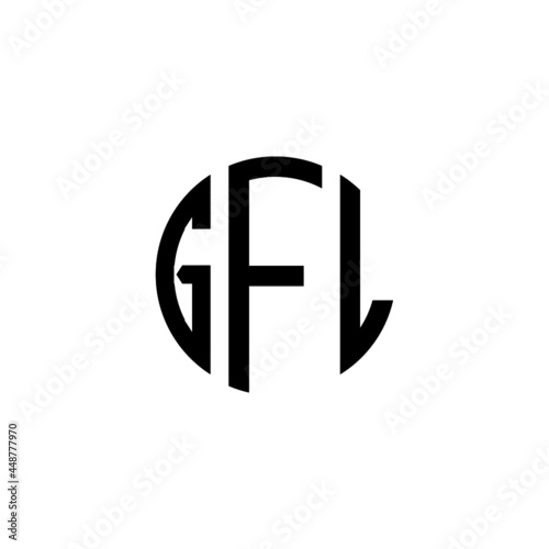 GFL letter logo design. GFL letter in circle shape. GFL Creative three letter logo. Logo with three letters. GFL circle logo. GFL letter vector design logo  photo