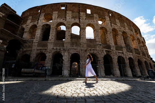 Italy. Rome. Flavius Amphitheater is a Colosseum, an architectural monument of ancient Rome. photo