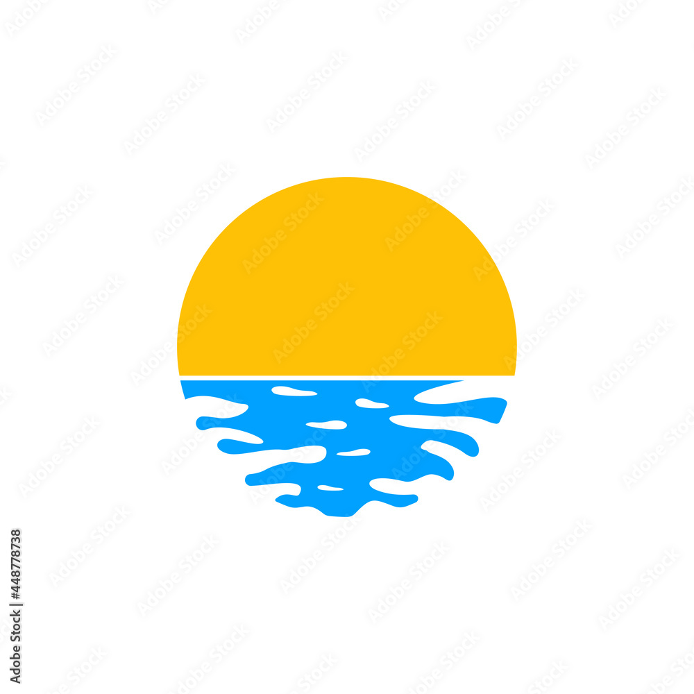 Fototapeta premium sun beach logo icon design template vector