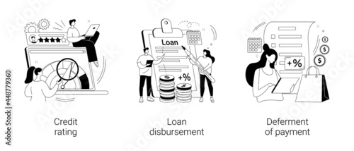 Bank service abstract concept vector illustrations.