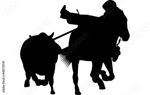 Toros Coleados Silhouette Vector