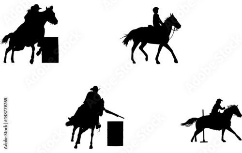 Gymkhana Equestrian Silhouette Vector