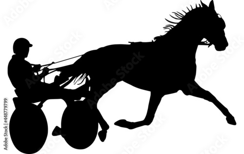 Harness Racing Silhouette Vector