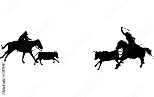 Steer Daubing Silhouette Vector