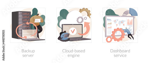 Information management abstract concept vector illustrations.