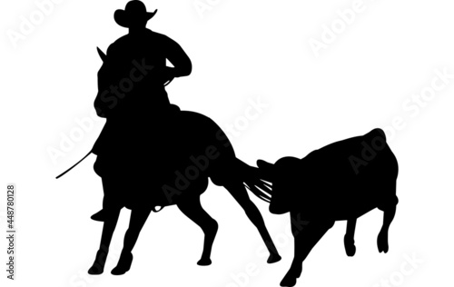 Team Penning Silhouette Vector