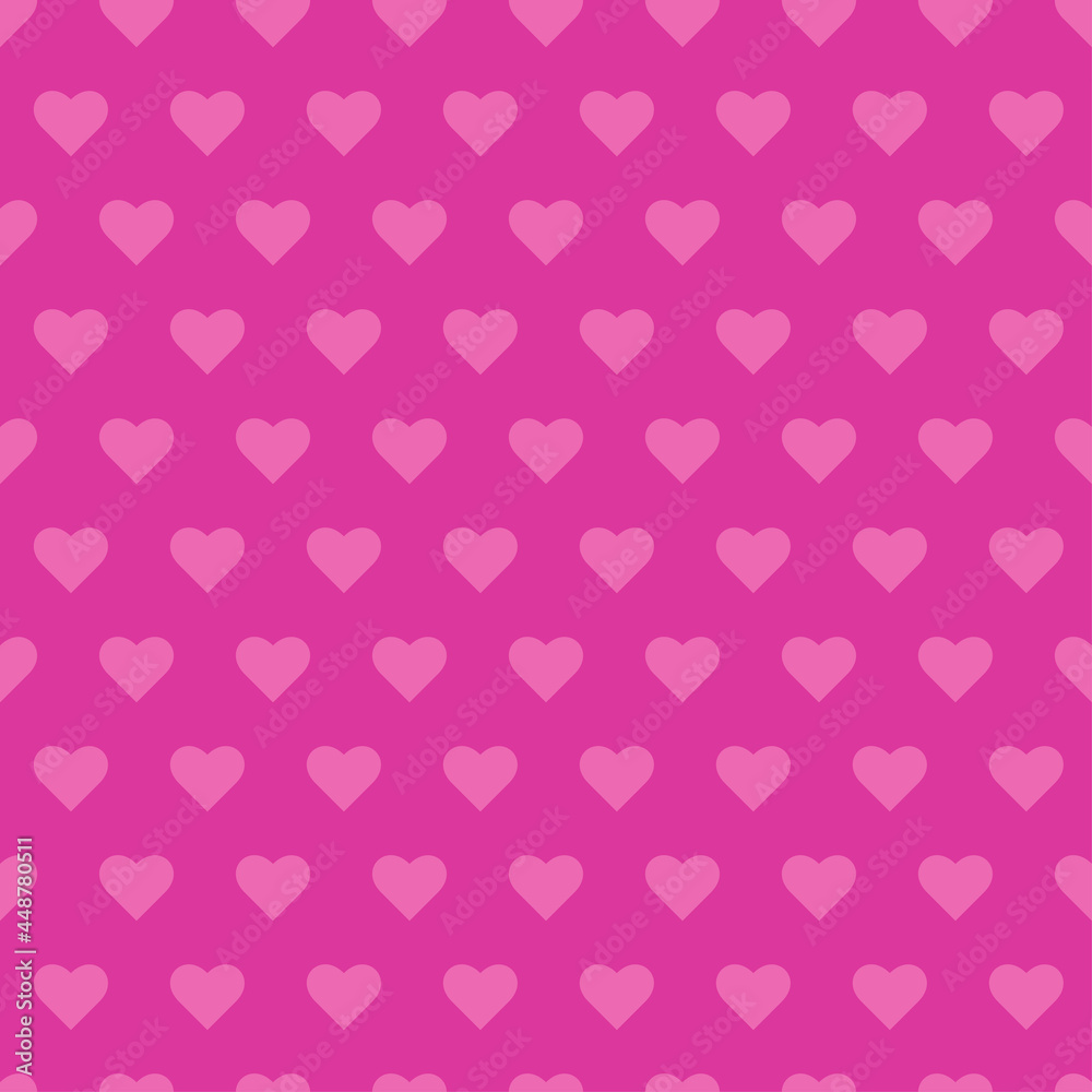 Seamless pattern with pink hearts. Romantic print