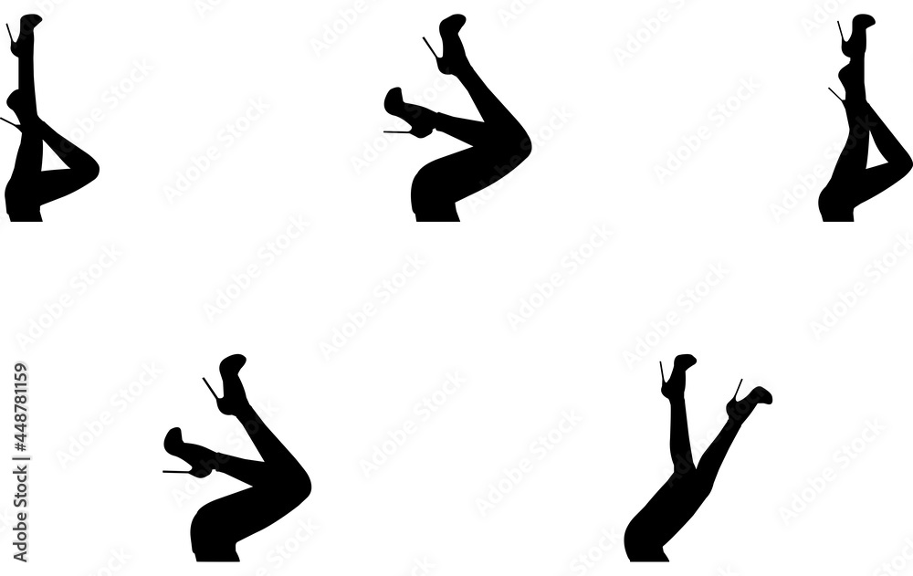 Woman legs with stockings Silhouette Vector Woman legs with stockings Silhouette Vector