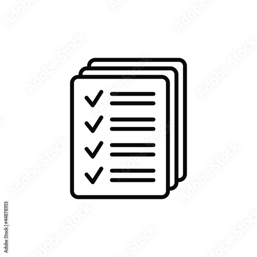 Checklist vector icon. Black illustration isolated on white background for graphic and web design. © Maksim