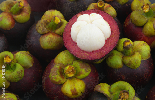 Mangosteen fruits close-up