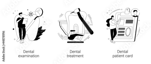Dental care service abstract concept vector illustrations.