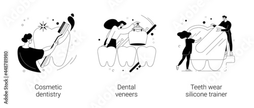Dental service abstract concept vector illustrations.