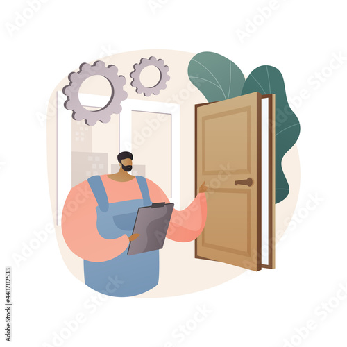 Windows and doors services abstract concept vector illustration.