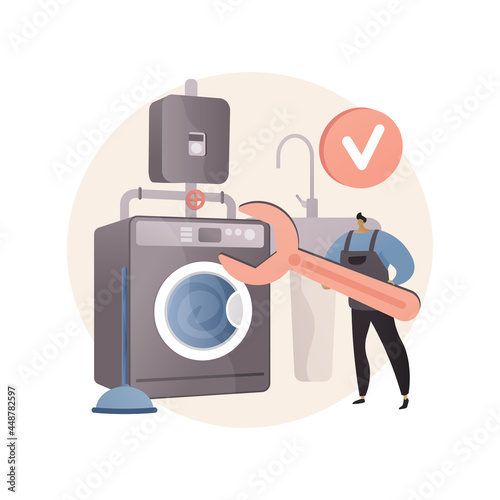 Plumber services abstract concept vector illustration.