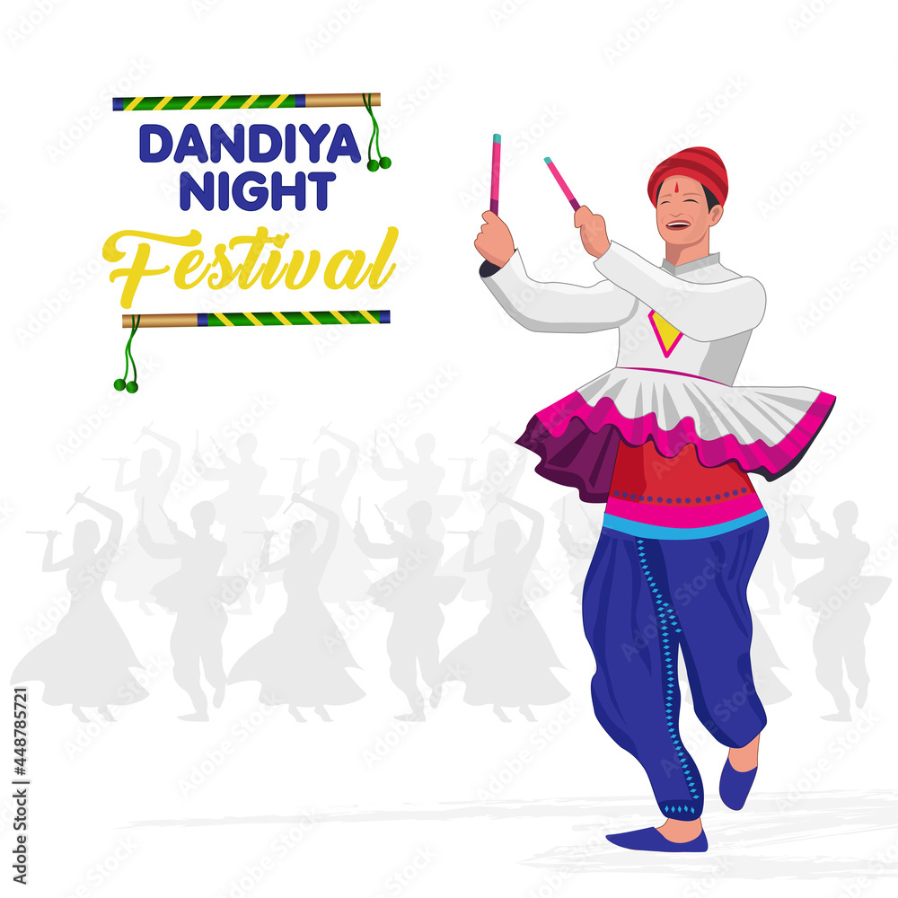 Navratri Creative Dancer Garba Vector