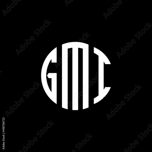 GMI letter logo design. GMI letter in circle shape. GMI Creative three letter logo. Logo with three letters. GMI circle logo. GMI letter vector design logo  photo