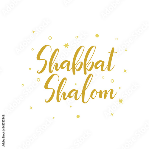 Shabbat Shalom. Congratulations in Hebrew. Lettering. vector. Element for flyers, banner and posters. Modern calligraphy