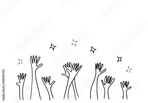 Applause hand draw on white background.vector illustration.