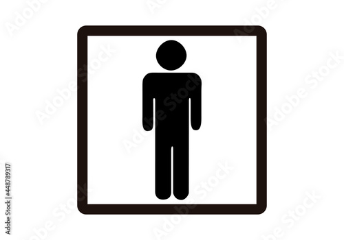 Icono negro de cuarto de baño para hombres.