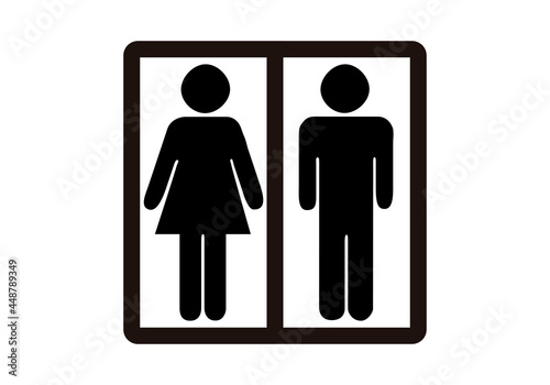 Icono negro de cuarto de baño para hombre y mujer.