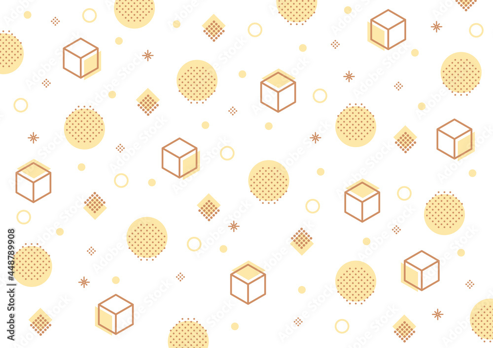 幾何学 背景 正方形と丸 オレンジベース Stock Vector Adobe Stock