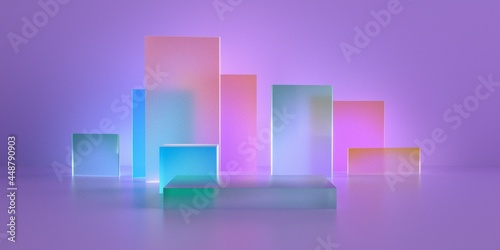3D rendering of purple geometry background