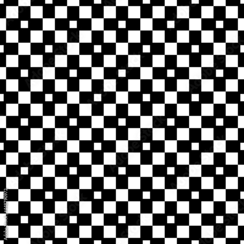 Black crosses and white background. Vector seamless ornament. Checker crosses and empty white space like chessboard or plaid.