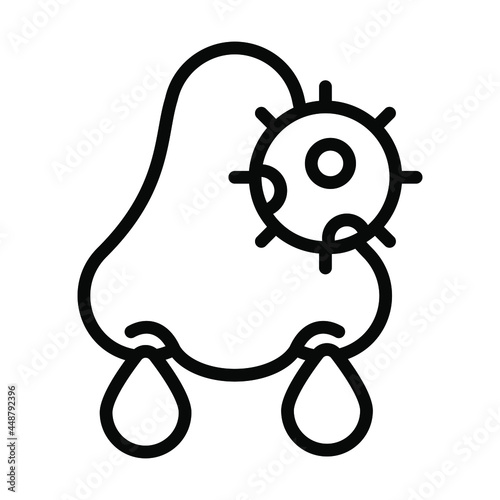 Nose Bleeding Healthcare Medical, vector graphic Illustration Icon.