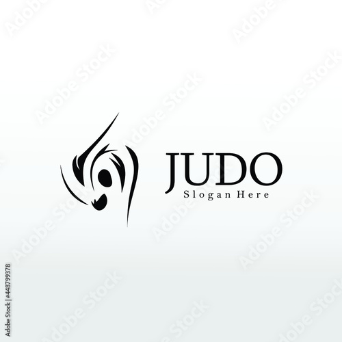  judo sport logo, self defence abstrac illustration