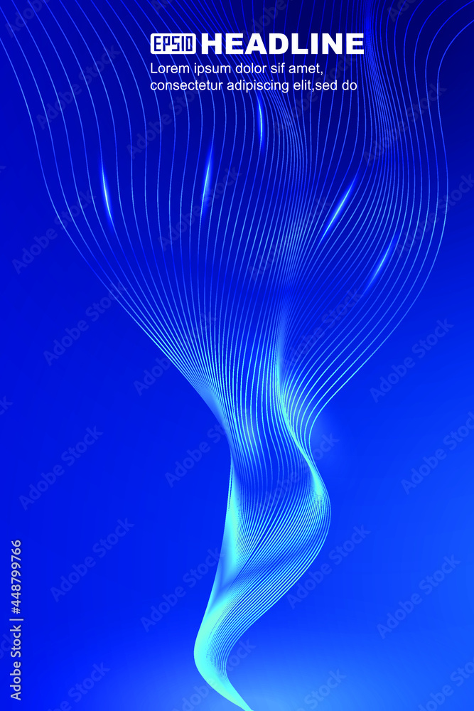 Blue billowing soft smooth line abstract background Blue billowing soft smooth line abstract background