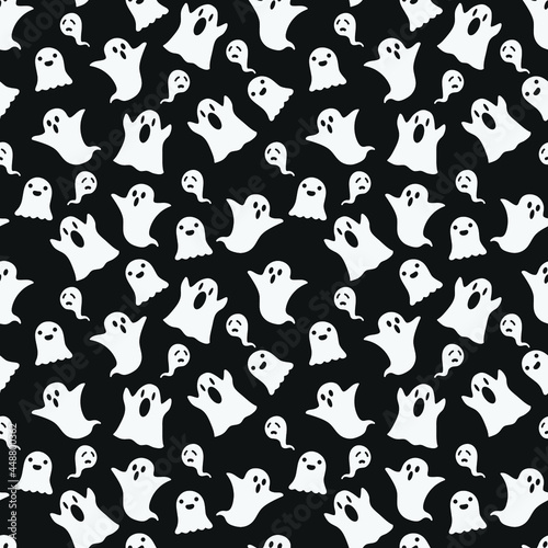seamless pattern with spooky ghost