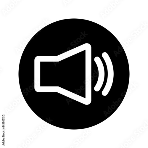 Speaker round icon. Glyph icon of speaker for your web site design, logo, app, UI, webinar, video chat, ect. Vector