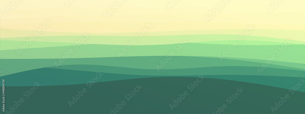 abstract wavy lines geometric trendy gradient  background natural dark green combined color. Modern template for poster business card landing page website. vector illustration eps 10