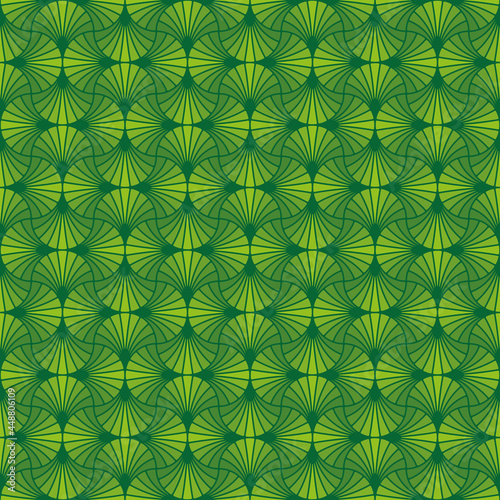 Fresh green palm leaves - Seamless Vector Square Pattern 02