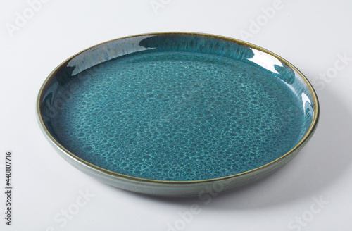 Blue plate with shiny enamel photo