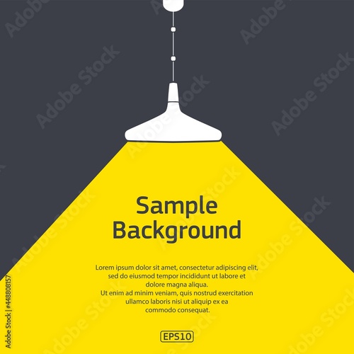 Flat ceiling light with sample text