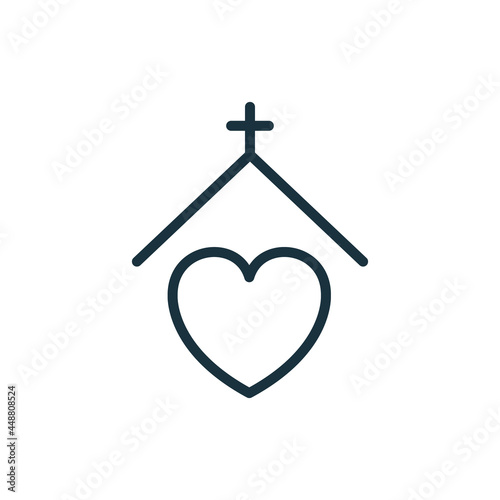 Homeless Shelter Line Icon. Volunteer House for Help Homelessness People or Animal Linear Pictogram. House for Homeless and Poor Icon. Charity Concept. Editable Stroke. Isolated Vector Illustration