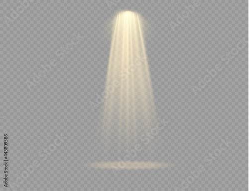 Spotlight projector, light effect with yellow rays