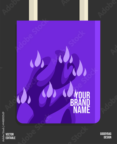 Modern style abstract art, suitable for shopping bags, tote bags, clothes designs, and many others, editable and printable design. purple theme