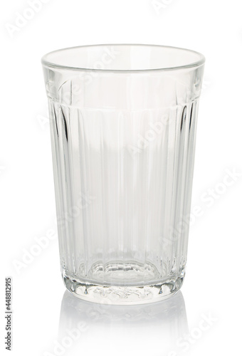 Empty Russian glass isolated on white background.