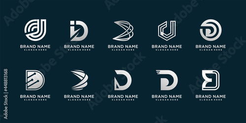 Set of letter D logo with modern creative concept for company or person Premium Vector photo