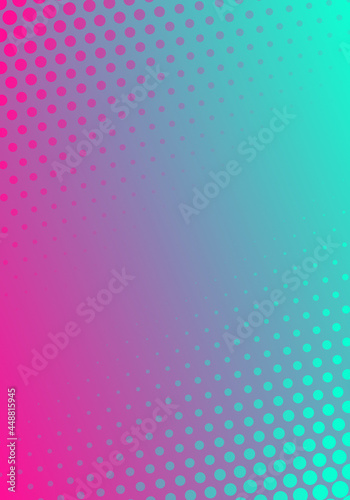 Modern Halftone Pattern Pink Turquoise Vivid Gradient Abstract Vertical Background Design Template
