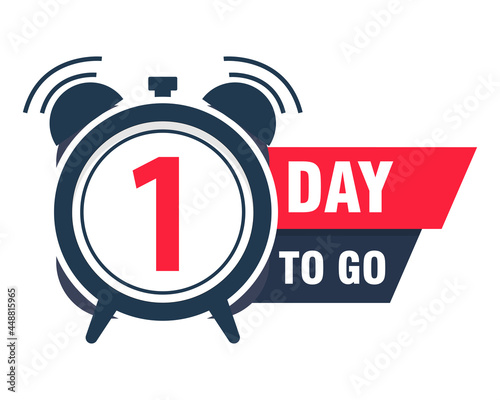 one day to go last countdown icon. sale price offer promotion deal timer. vector illustration in flat style modern design. 1 day only icon.