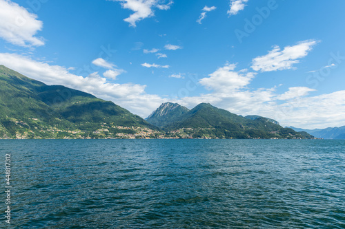 Fotografie View over the beautiful, gorgeous lake Como seen from the small village of Santa Maria Rezzonico