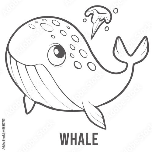 Coloring page for preschool children. Learn numbers for kindergartens and schools. Educational game. Vector illustration