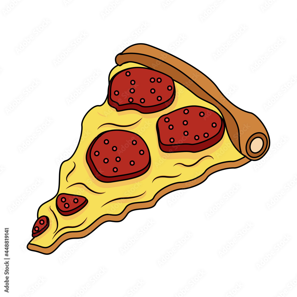 Isolated pepperoni pizza with extra cheese Vector Isolated pepperoni pizza with extra cheese Vector